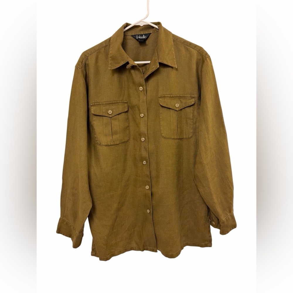 Rafaella Tan Khaki Button-Up Shirt Jacket